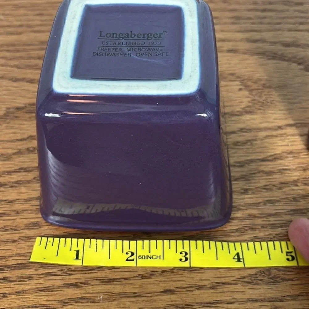 Set of TWO Longaberger Eggplant condiment dishes